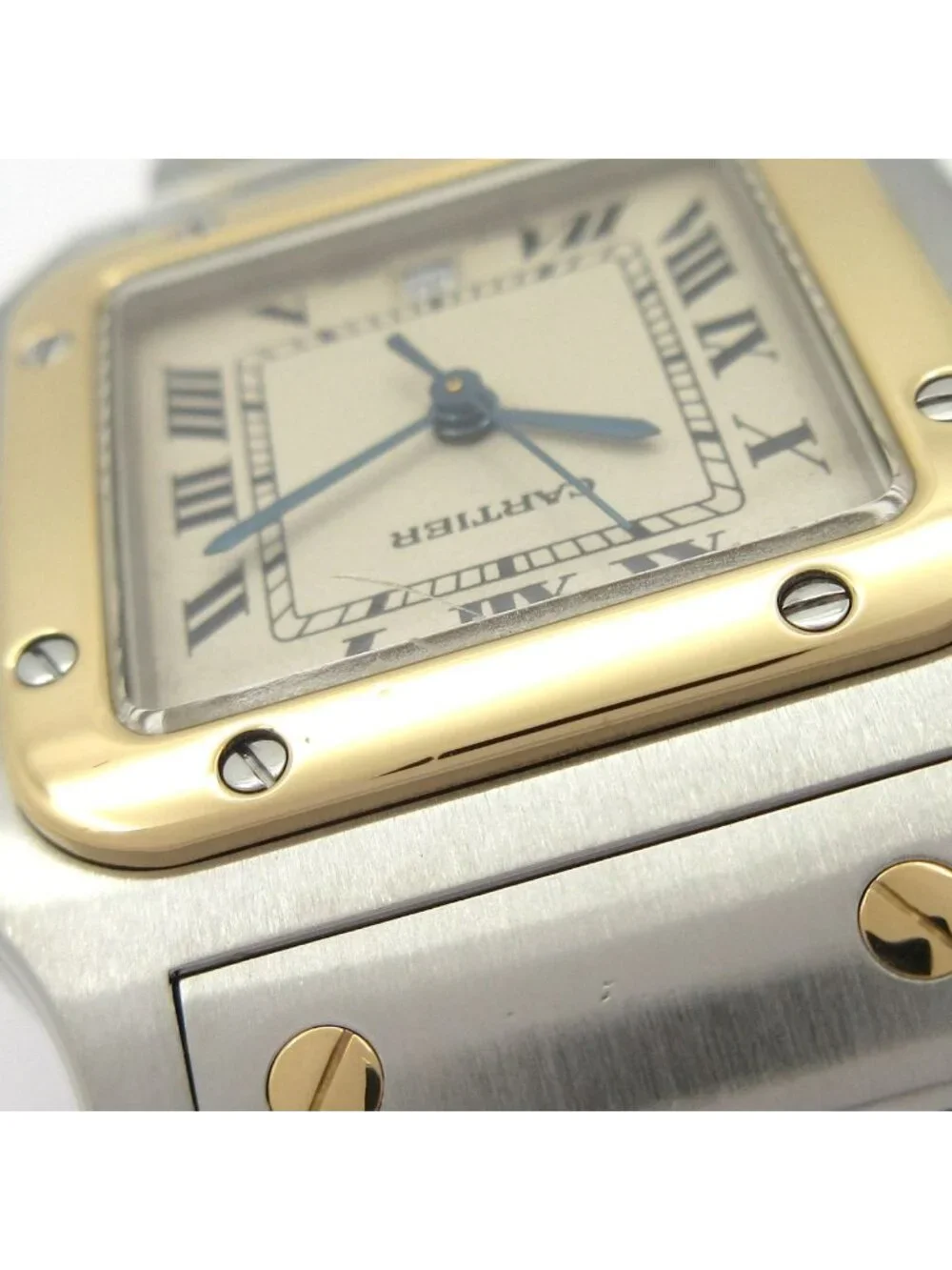 Cartier Watch Santos Galbe LM SS 18k Yellow Gold Vintage